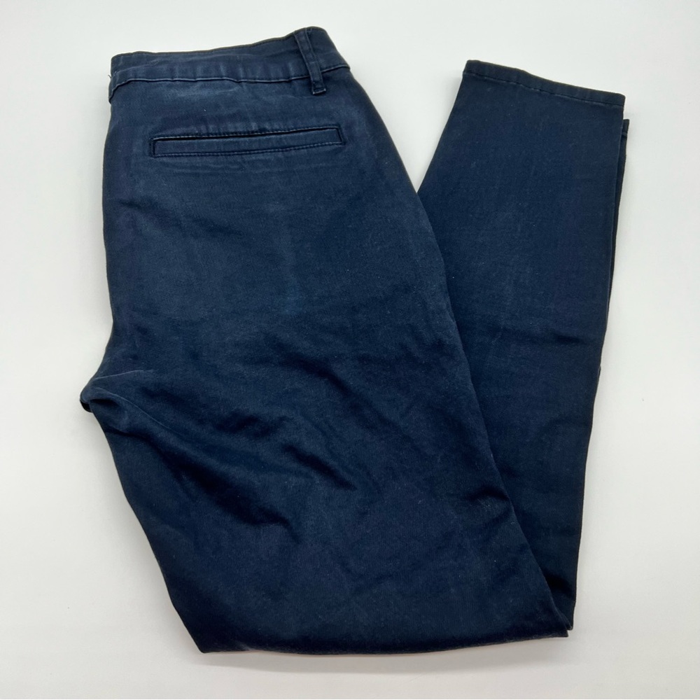 ARNE Men’s Dark Blue Cotton Blend Pants Slim Fit Mid-Rise Pants/Slacks 32R